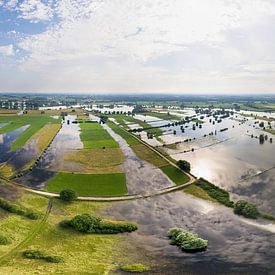 Ebbe und Flut in der IJssel bei Ravenswaarden, in 360° aus der Luft von Paul Oostveen