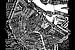 Amsterdam Stadtplan schwarz-weiß in Worten mit A'dam Turm sur Muurbabbels Typographic Design