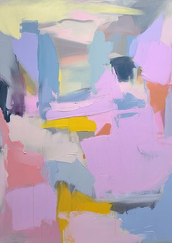 Abstract Modern Pastel Purper Expressionisme