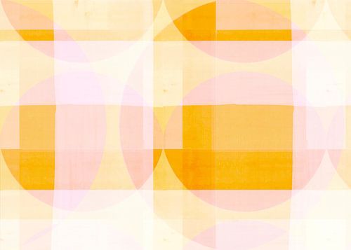 Mid Century Bauhaus Shapes Peach Gold Yellow