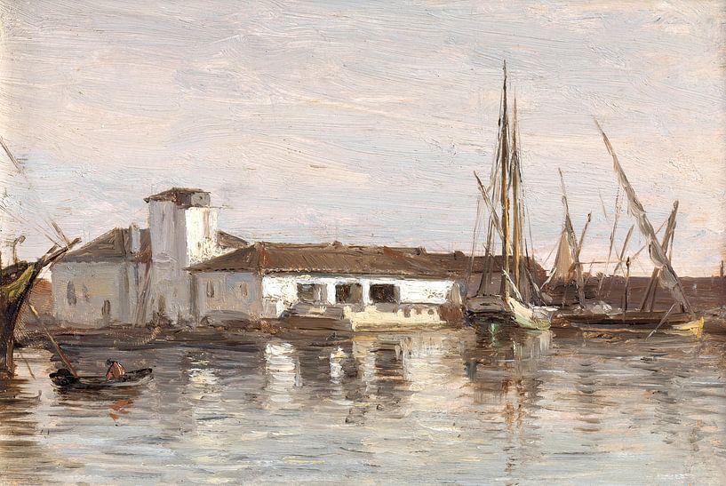 Carlos de Haes Landscape by the river, Antique landscape by finemasterpiece