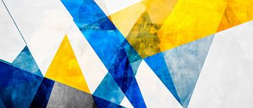 Geometric colour composition in blue and yellow by Poster Art Shop