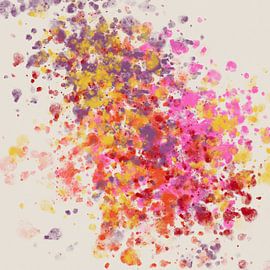 Minimalistische abstracte kunst, kleurrijke schilderijen in pastel- en neonkleuren van Dina Dankers