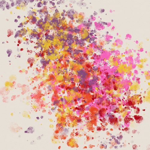 Art abstrait minimaliste, peinture colorée aux tons pastel et fluo