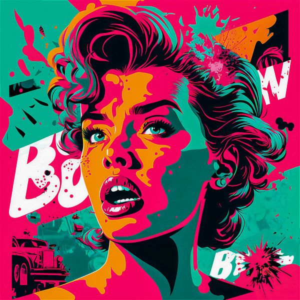 Le choc - Portrait pop art d'une femme par Roger VDB