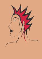 Punk - Frau mit roter Punkfrisur