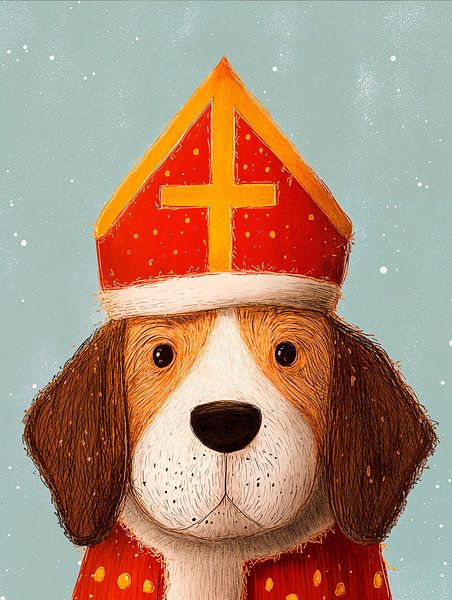 Beagle mit der Mitra von St. Nikolaus von Kunstkabinet