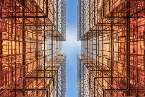 Hongkong Wanddecoratie – Abstracte Architectuur in Kowloon met Symmetrisch Perspectief
