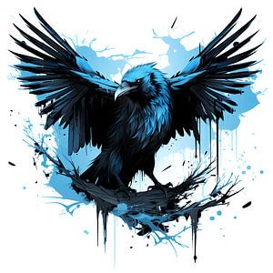 Corbeau gothique bleu