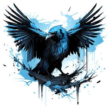 Blue gothic raven by Pixelbull Design