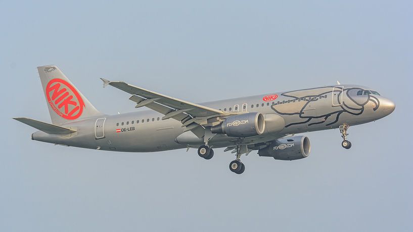 Landing Niki Airbus A320 passenger jet. by Jaap van den Berg