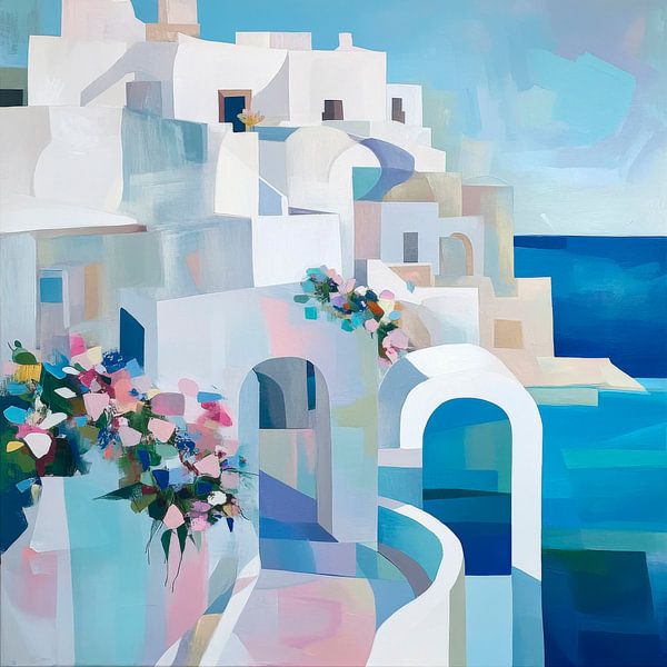 Blue coastal landscape by Poster Art Shop