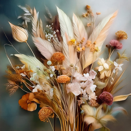 Trockenblumenstrauß  in erdigen Farben von Patricia Hofmeester