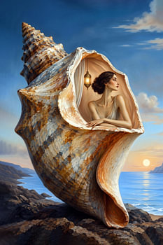 La femme dans le coquillage