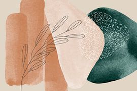 Moderne vormen en lijnen bohemian in aardetinten van Studio Allee