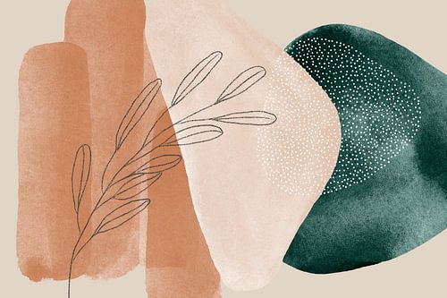 Moderne abstrakte Bohème in Erdtönen