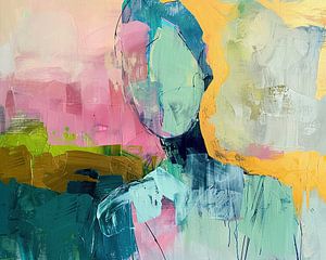 Modernes Portrait Frau mit Farben