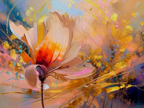 Lente schilderij: Bloem van de tulpenboom