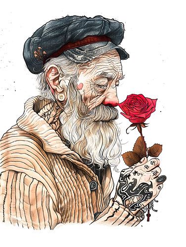 Zeeman met rode roos