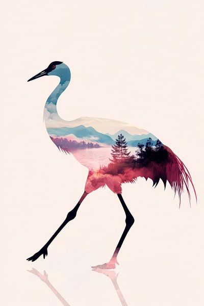 Schöner Kranich von Poster Art Shop