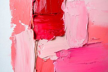Roze kleurenharmonie - Abstract schilderij van Poster Art Shop