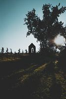 Silhouet in een kapel