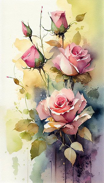 Beautiful group of pink roses by But First Framing