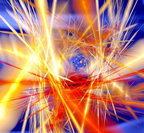 Orange, blue rush of color.