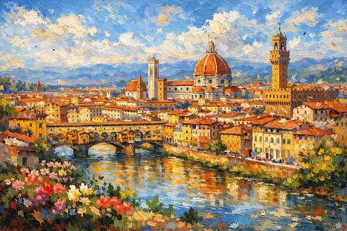 Florence in Italië schilderij.
