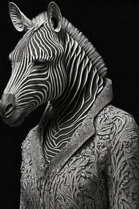 Klassiek portret van een zebra van Vlindertuin Art