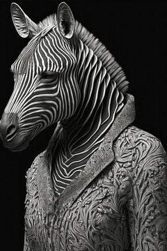 Classic portrait of a zebra by Vlindertuin Art