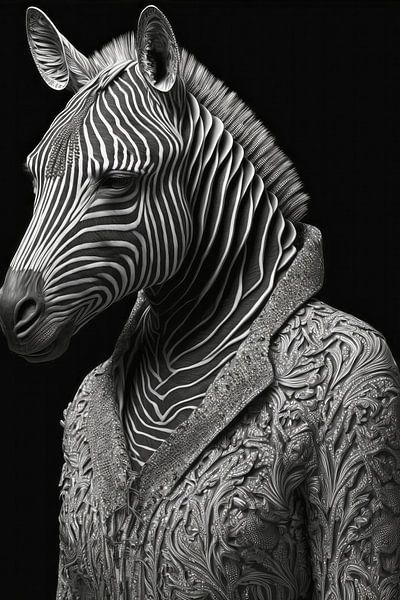 Classic portrait of a zebra by Vlindertuin-Art
