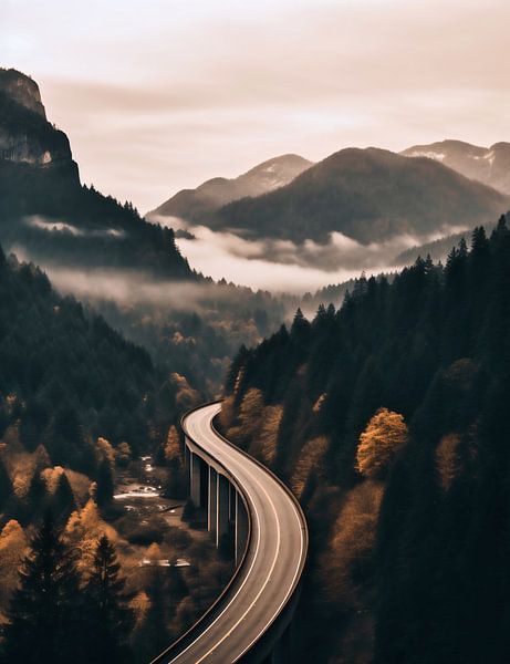 Herbst in den Bergen von fernlichtsicht