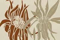 Japandi  Botanical art in terra, sand and white