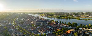 Kampen Frühlingsabend Luftbildpanorama