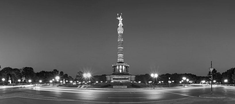 Siegessäule Berlin (Panorama Schwarzweiss) von Frank Herrmann
