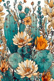 Succulents botanical pattern 25 #cacti by JBJart Justyna Jaszke