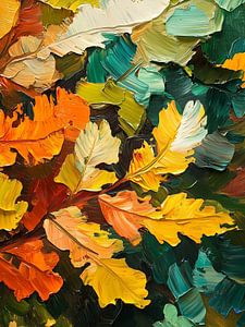 Herbstliche Pracht in warmen Blättern und Farben