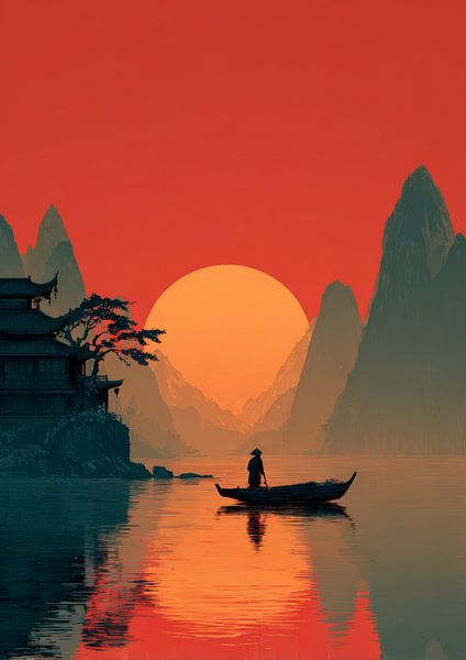 Lake Sunset by R Pevitanada