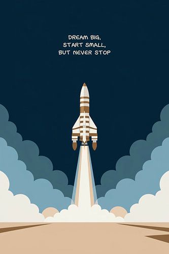 Inspirerende raketlancering minimalistisch ontwerp