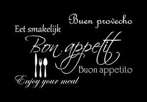 Tekst Bon appetit - Zwart van Sandra Hazes