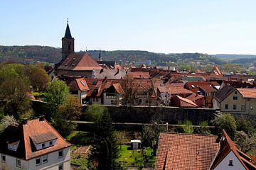 Bad Neustadt mit Kirchen und Stadtmauer