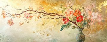 flower still life | Vase and Branch by Eye catching paintings