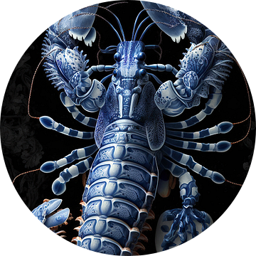 Lobster luxe - Delfts blauwe kreeft - Klassiek modern van Marianne Ottemann - OTTI