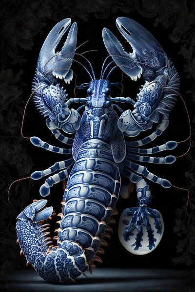 Lobster luxe - Delft blue lobster - Classic modern by Marianne Ottemann - OTTI