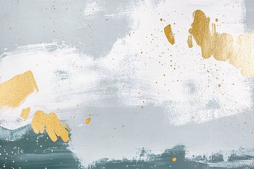 Abstract schilderij met gouden accenten