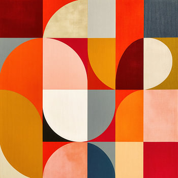 Bauhaus danst de samba in een vierkant | Schilderij op doek
