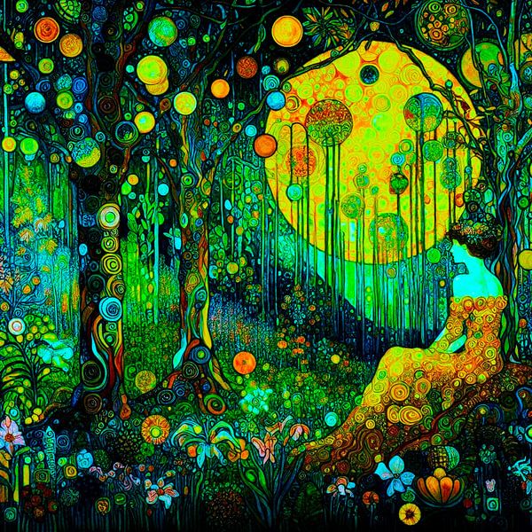 Waldnymphe im Stil von Gustav Klimt ( 3 ) von Ineke de Rijk