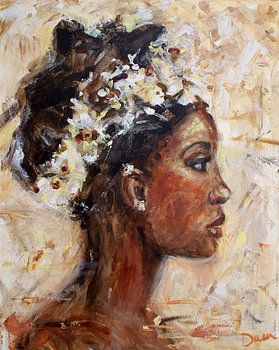 African woman flower