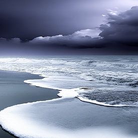 Das Flüstern der dunklen Brandung | Wo Meer und Himmel sich in Stille umarmen von Karina Brouwer